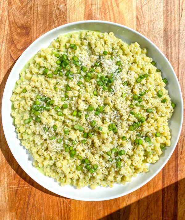 Green Garlic Pesto Pasta - Wishbone Kitchen